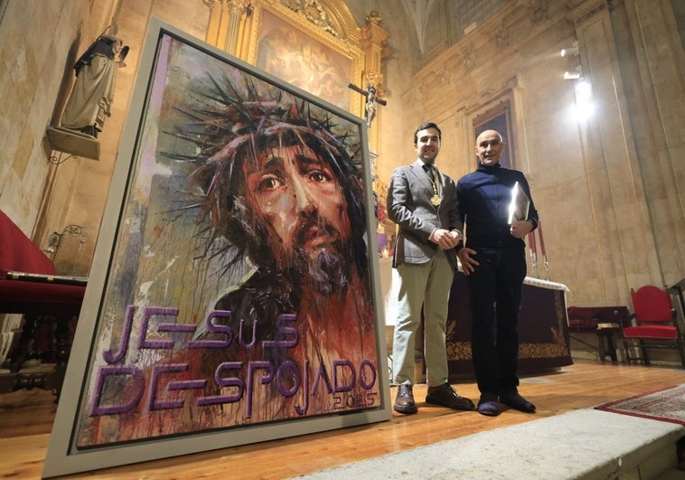 El espectacular cartel obra de un prestigioso artista salmantino que anuncia la procesión del Despojado